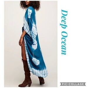 Ocean Blue Midi Open Kimono